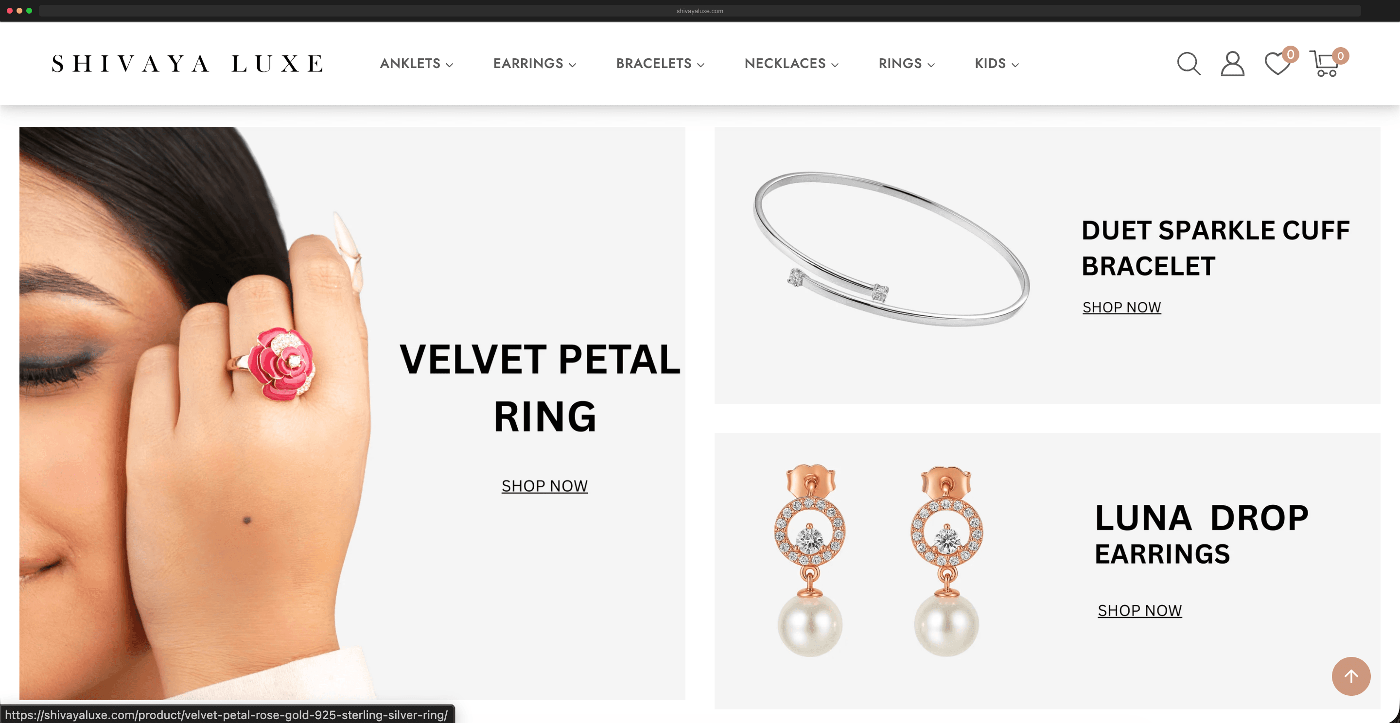 Shivaya Luxe product page