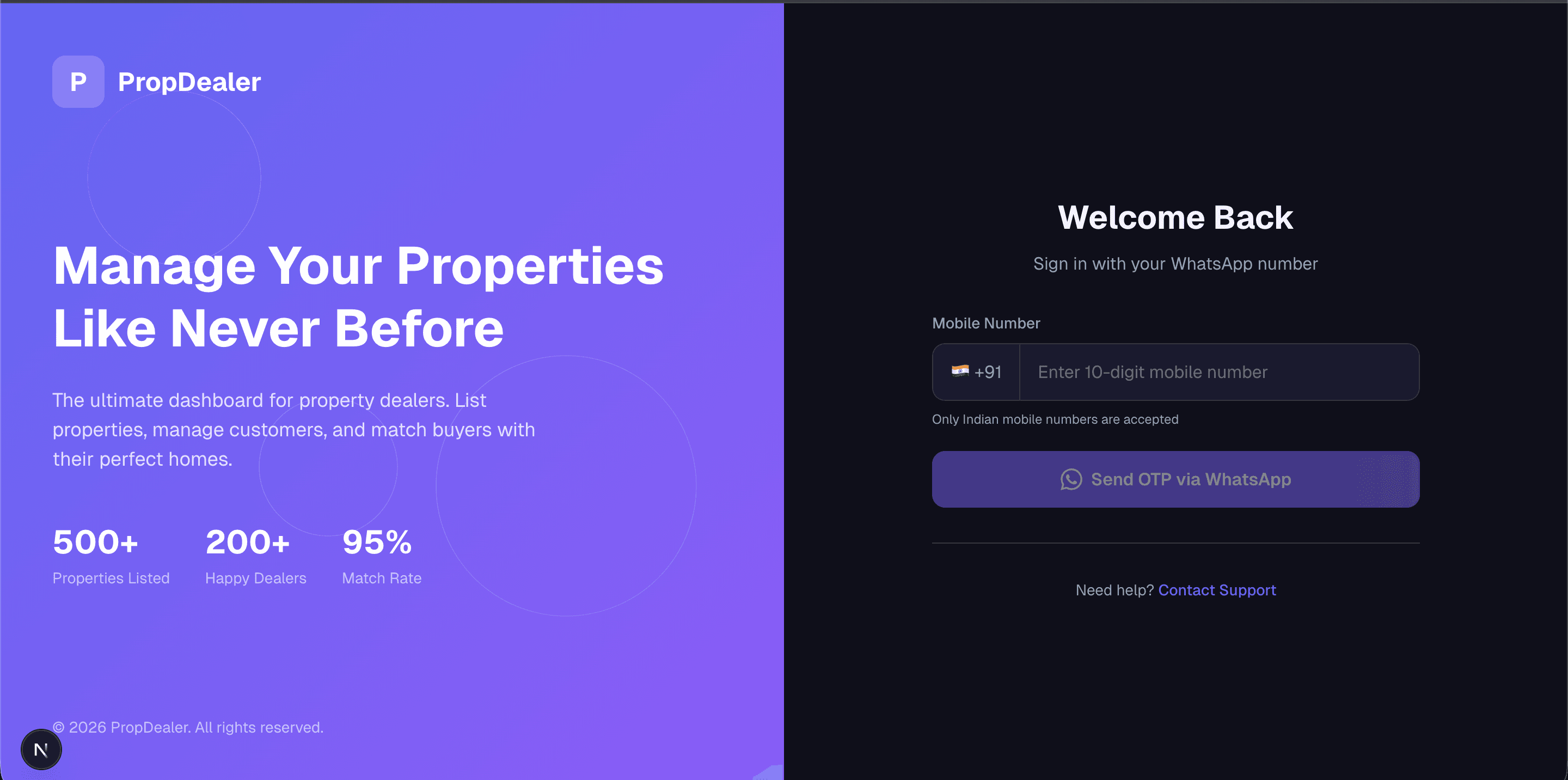 Property Management Portal Dashboard